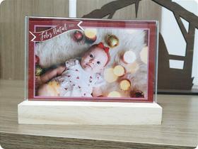 Kit 10 Displays 10x15 de mesa em pinus e acrílico horizontal - Ideal para Exposição e Apresentação