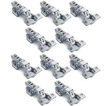 Kit 10 Dobradiça Para Armário 165 Graus 35mm Curva Com Pistão Clip-On Kit 10 Dobradiça Para Armário 165 Graus 35mm Curva Com Pistão Clip-On