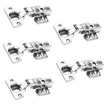 Kit 10 Dobradiças Curva Inox Amortecedor Portas Armários Kit 10 Dobradiças Curva Inox Amortecedor Portas Armários