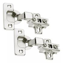 Kit 10 Dobradiças Curva S/amortecedor Porta Armário 35mm