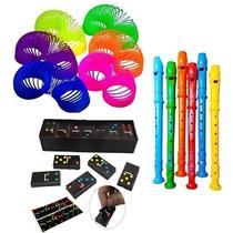 Kit 10 Dominó 10 Flauta 10 Mola Maluca Lembracinha Brinquedo Kit 10 Dominó 10 Flauta 10 Mola Maluca Lembracinha Brinquedo