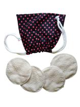 Kit 10 ecopads reutilizáveis + bolsinha de tecido