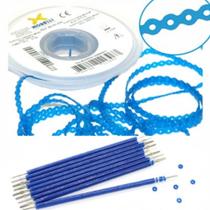 Kit 10 elastic bengala azul cristal + 1 corrente azul cristal médio 1,5m