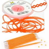 Kit 10 elastic bengala laranja cristal + 1 corrente laranja cristal médio 1,5m Kit 10 elastic bengala laranja cristal + 1 corrente laranja cristal médio 1,5m
