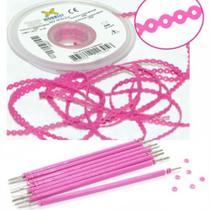 Kit 10 elastic bengala pink + 1 corrente pink médio 1,5m