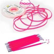 Kit 10 elastic bengala pink cristal + 1 corrente pink cristal médio 1,5m