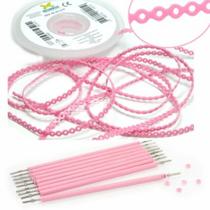 Kit 10 elastic bengala rosa bebê + 1 corrente rosa bebê médio 1,5m