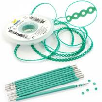 Kit 10 elastic bengala verde pérola + 1 corrente verde pérola médio 1,5m