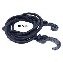 Kit 10 Elastico Corda Aranha Extensor Ponta Plastico 1 Metro