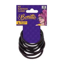 Kit 10 Elásticos de Cabelo Classic Sem Metal Bonitta - Preto