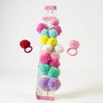 Kit 10 Elásticos Xuxinha de cabelo com Pompom colorido