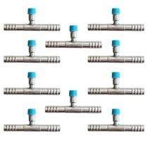 Kit 10 Emendas Ar Cond Reta 10mm Com Ventil R134a Alumínio Kit 10 Emendas Ar Cond Reta 10mm Com Ventil R134a Alumínio