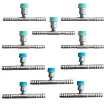 Kit 10 Emendas Ar Cond Reta 6mm 8mm Com Ventil R134 Alumínio Kit 10 Emendas Ar Cond Reta 6mm 8mm Com Ventil R134 Alumínio