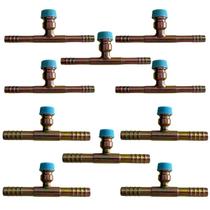 Kit 10 Emendas Ar Cond Reta 6mm 8mm Com Ventil R134a Aço Kit 10 Emendas Ar Cond Reta 6mm 8mm Com Ventil R134a Aço