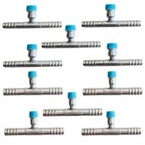 Kit 10 Emendas Ar Cond Reta 8mm 10mm Com Ventil R134 Alumínio Kit 10 Emendas Ar Cond Reta 8mm 10mm Com Ventil R134 Alumínio