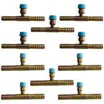 Kit 10 Emendas Ar Cond Reta 8mm 10mm Com Ventil R134a Aço Kit 10 Emendas Ar Cond Reta 8mm 10mm Com Ventil R134a Aço