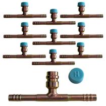 Kit 10 Emendas Ar Condicionado Reta 6mm Com Ventil R134a Aço Kit 10 Emendas Ar Condicionado Reta 6mm Com Ventil R134a Aço
