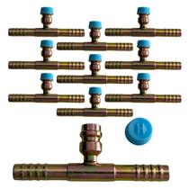 Kit 10 Emendas Ar Condicionado Reta 8mm Com Ventil R134a Aço Kit 10 Emendas Ar Condicionado Reta 8mm Com Ventil R134a Aço