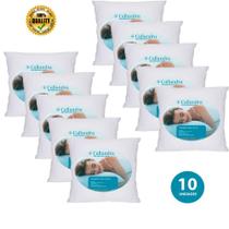 Kit 10 Enchimentos Almofada 45x45 Fibra Siliconada 320 g/m²