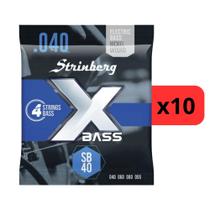Kit 10 Encordoamento Strinberg Para Contra Baixo SB40 - 4 Cordas