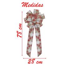 Kit 10 Enfeite Árvore Natal Laço Decorado Flocos De Neve 78 Cm
