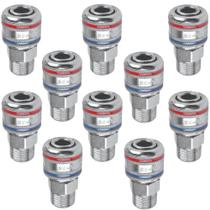 Kit 10 Engate Rápido De Ar 1/4 Rosca Macho 1/2 Npt Kit 10 Engate Rápido De Ar 1/4 Rosca Macho 1/2 Npt
