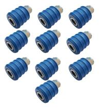 Kit 10 Engate Rápido De Ar Pneumatico Compressor 1/4 Pol. Fêmea Haltbar Azul