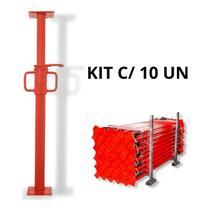 Kit 10 Escoras Metálicas Reguláveis Telescópicas 2,2m a 4,4m Reforçadas para Construção Kit 10 Escoras Metálicas Reguláveis Telescópicas 2,2m a 4,4m Reforçadas para Construção