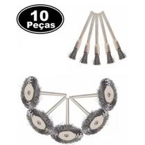 kit 10 escova de aço para micro retifica pincel/circular