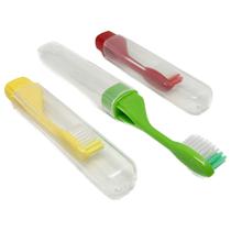 Kit 10 Escova Dental Pocket Cabo Acoplável para viagem Cerdas macias - Medfio