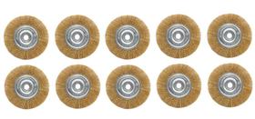 Kit 10 escova rotativa circular latonada 6" x 1/2" para motoesmeril