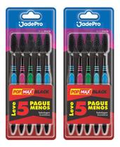 Kit 10 Escovas De Dente Black Ultrafina 2 Kit 5 Uni Jadepro