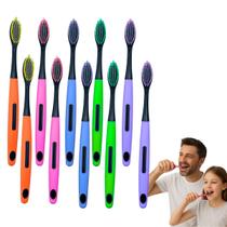 Kit 10 Escovas De Dente Macia Adulto Com Capa Protetora Cerdas Macia Kit 10 Escovas De Dente Macia Adulto Com Capa Protetora Cerdas Macia