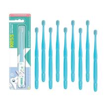 Kit 10 Escovas Dentais Infantil Bebês 0 a 6 meses Cerdas Extra Macia Kess Azul