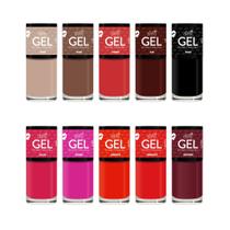 Kit 10 Esmaltes Bella Brazil Efeito Gel 9ml 803 806 808 809 810 813 814 824 825 839