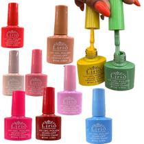 Kit 10 Esmaltes em Gel Lirio Seca na Cabine 10ml Esmaltação