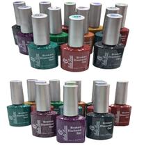 Kit 10 Esmaltes Gel Led Uv Encapsuladas Brilhante glitter