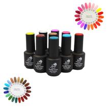 Kit 10 Esmaltes Gel LedUv Lírio Decoração Unha Manicure 15ml - GAROTA BONITA