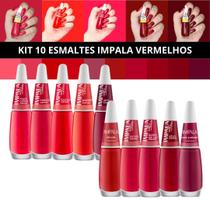 Kit 10 Esmaltes Impala - Tons de Vermelho