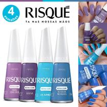 Kit 10 Esmaltes Risqué Tons Lilas Azul e Rosa Esmaltes Atacado Kit 10 Esmaltes Risqué Tons Lilas Azul e Rosa Esmaltes Atacado