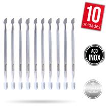 Kit 10 Espátula Cutícula Unha Manicure Empurrador Raspador Profissional Aço Inox Premium Pegweb