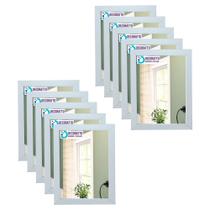 kit 10 Espelhos 15x21 Moldura branca para casa, decoração, sala, banheiro.