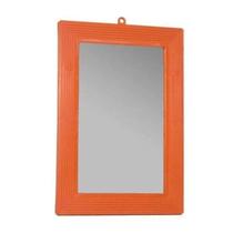 Kit 10 Espelhos Retangular Moldura Plástica Laranja N20