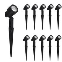 Kit 10 Espeto De Jardim Led Integrado 6W Clear Preto IP65 Bivolt Germany