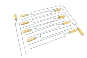 Kit 10 Espeto Duplo Profissional Para Linguiça Churrasco Kit 10 Espeto Duplo Profissional Para Linguiça Churrasco