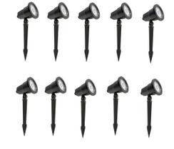 Kit 10 Espetos de jardim LED 6W 3000K preto LUMANTI Kit 10 Espetos de jardim LED 6W 3000K preto LUMANTI