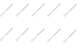 Kit 10 espetos lâmina inox 430 galeto Lobo Churrasqueiras Kit 10 espetos lâmina inox 430 galeto Lobo Churrasqueiras