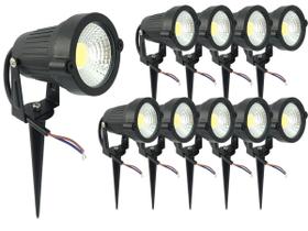 Kit 10 Espetos Luminarias De Jardim Cob Led 5w Luz De Alto Brilho 110v/220v