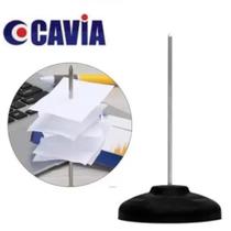 Kit 10 Espetos Para Papel De Base Plástica Preta Escritório