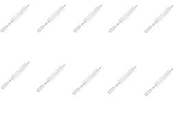 Kit 10 espetos tridente inox redondo Lobo Churrasqueiras